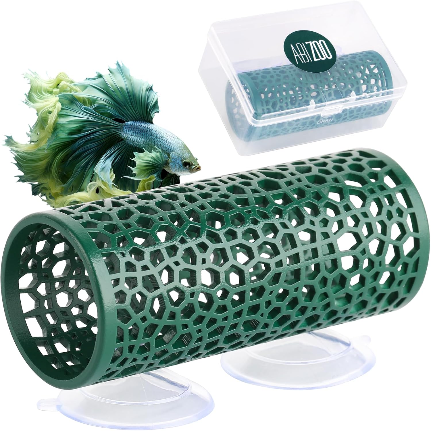 Ulifery Small Broken Barrel Aquarium Decoration - Betta Fish Cave Hideaway, Resin Log For Fish Tanks