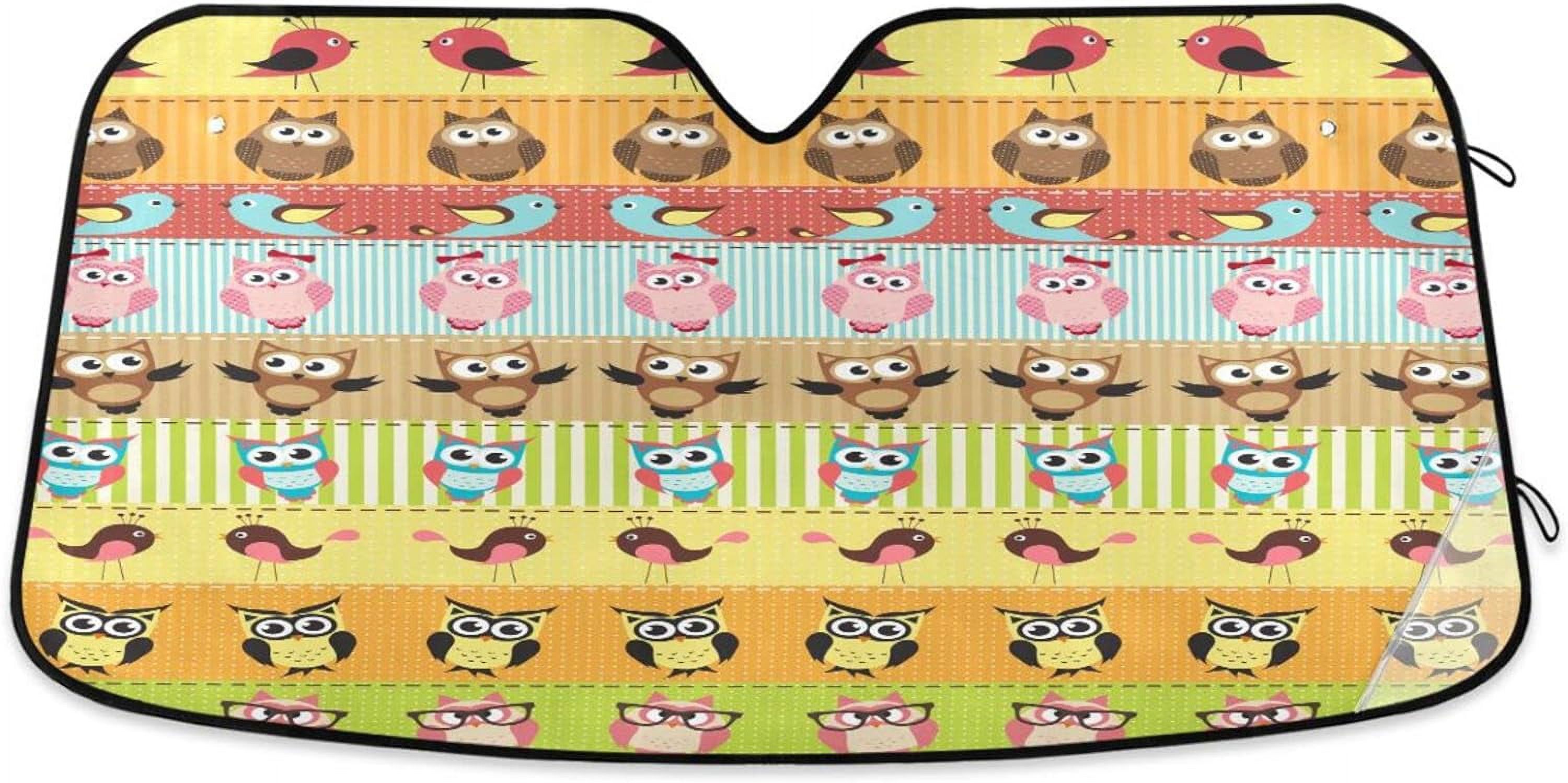 Wellsay Car Windshield Sunshade for Front Window Birds and Owls Auto