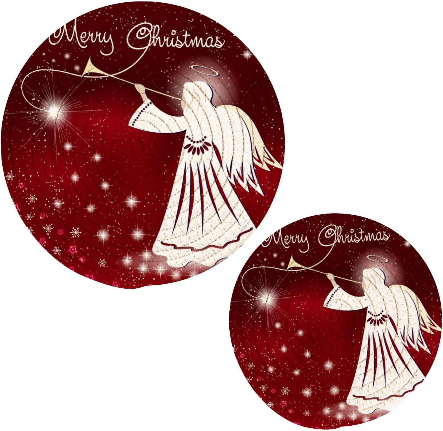 Wellsay Christmas Elf Snowflake Glitter Pot Holders Trivets 2 Pcs Heat
