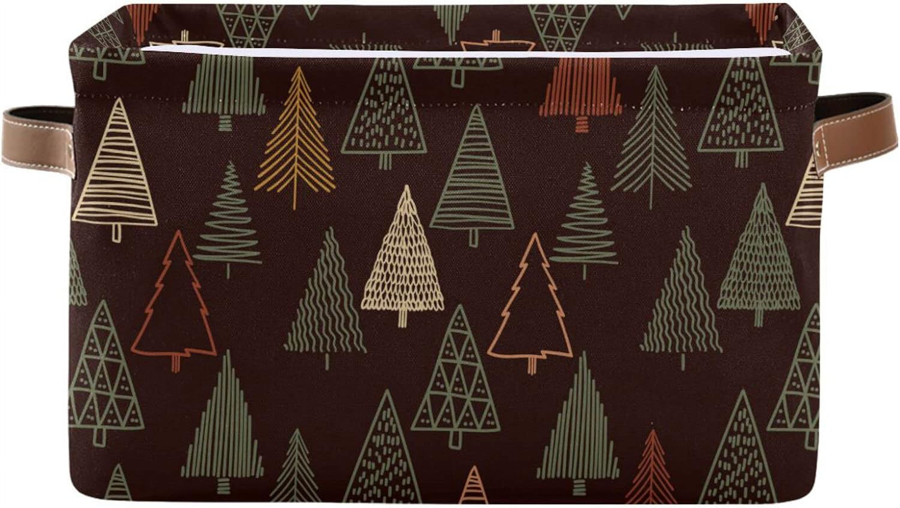 Wellsay Christmas Trees Storage Basket with Handles Collapsible Storage