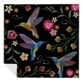 Wellsay Cloth Napkins, Beautiful Hummingbirds and Exotic Flowers