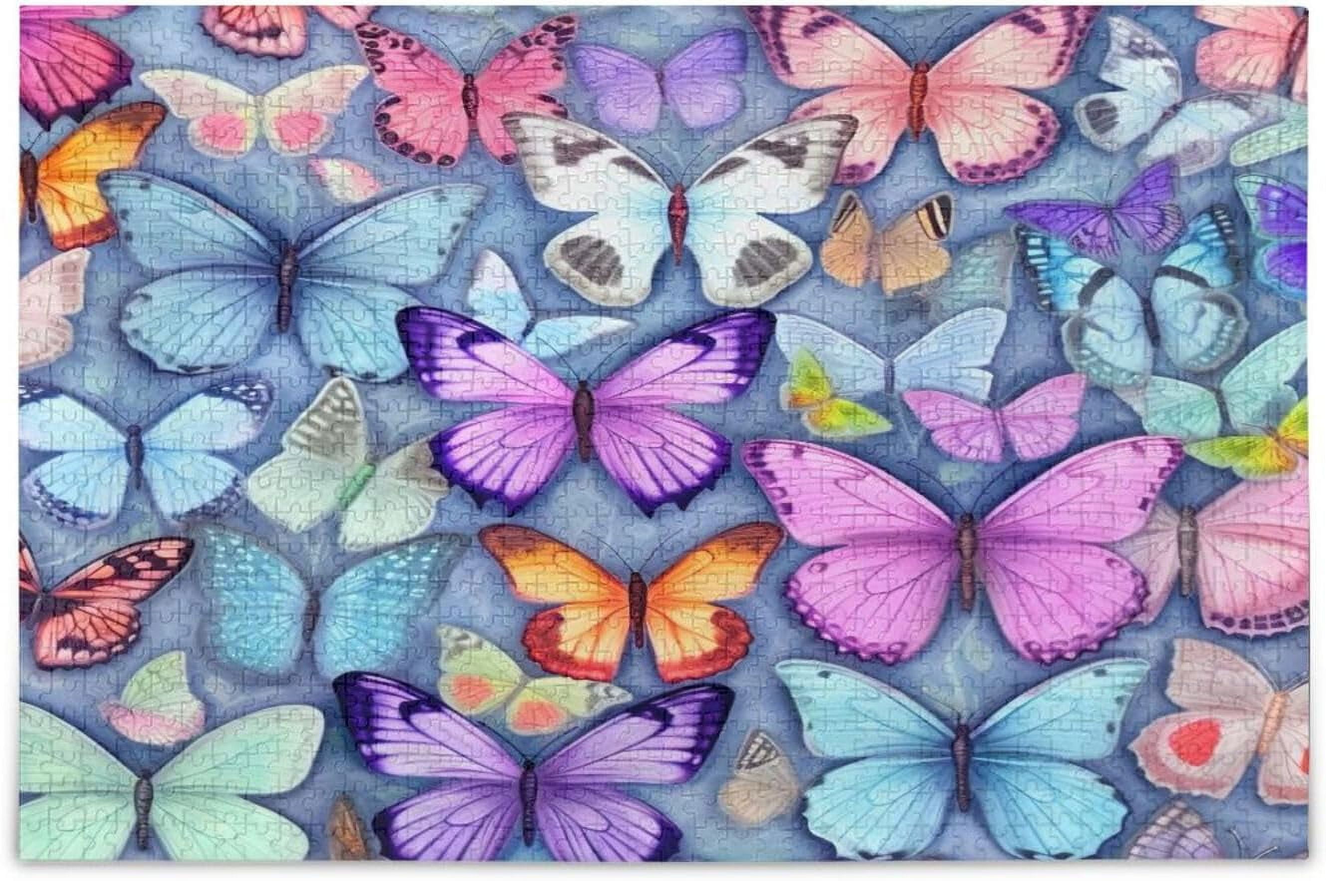 Wellsay Colorful Butterflies Puzzles for Adults and Kids 1000 Pieces ...