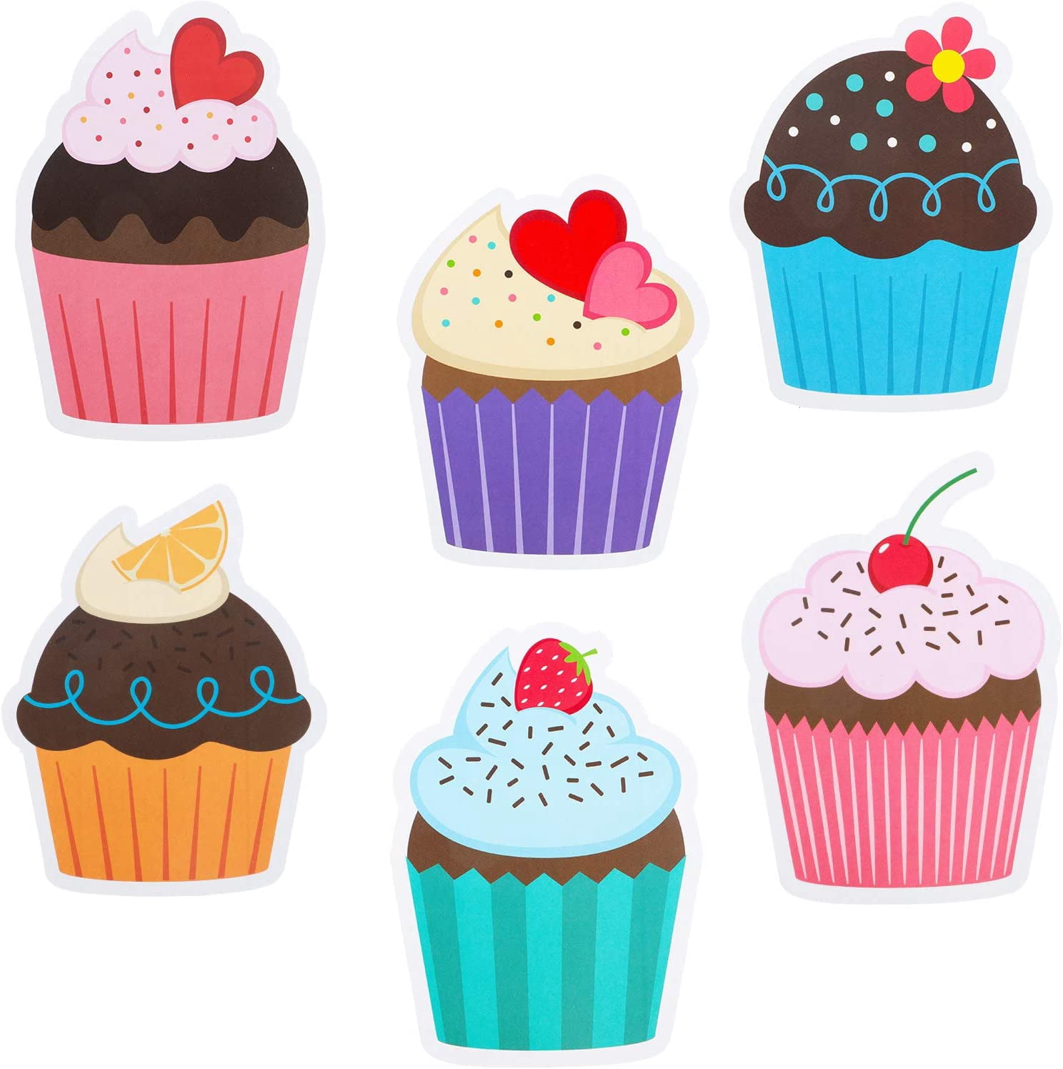 Wellsay Colorful Cupca Cutouts Cupcake Paper Cutouts Birthday etin ...