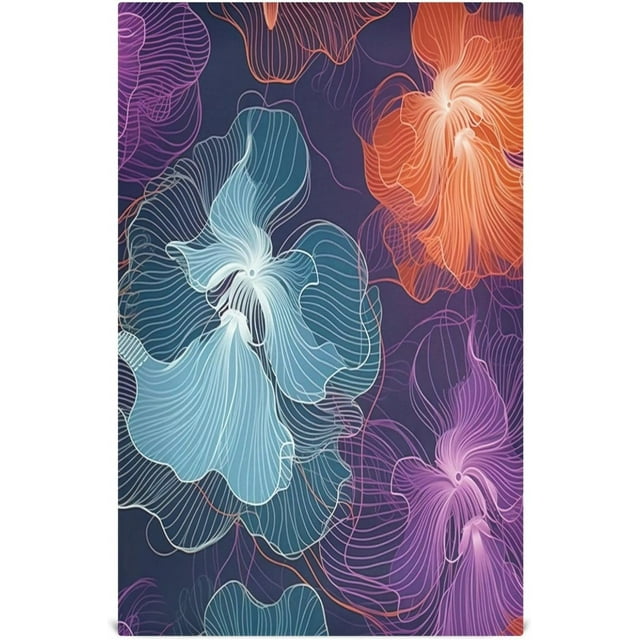 Wellsay Colorful Peonies Kitchen Towels 18x28inch Ultra Soft Absorbent