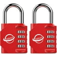thumbnail image 2 of 2 Pack Hasp Combination Lock Luggage Suitcase Hasps With 3 Digits Password Locks, Bronze 65mm 2 of 11