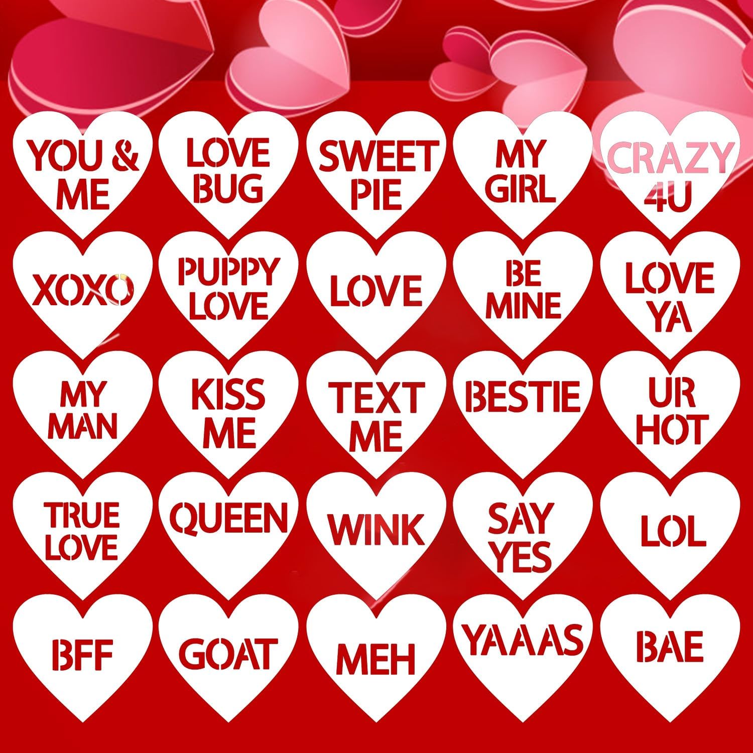 Wellsay Conversation Heart Stencils 2 Valentine Day Stencils Love wellsay-conversation-heart-stencils-2-valentine-day-stencils-love