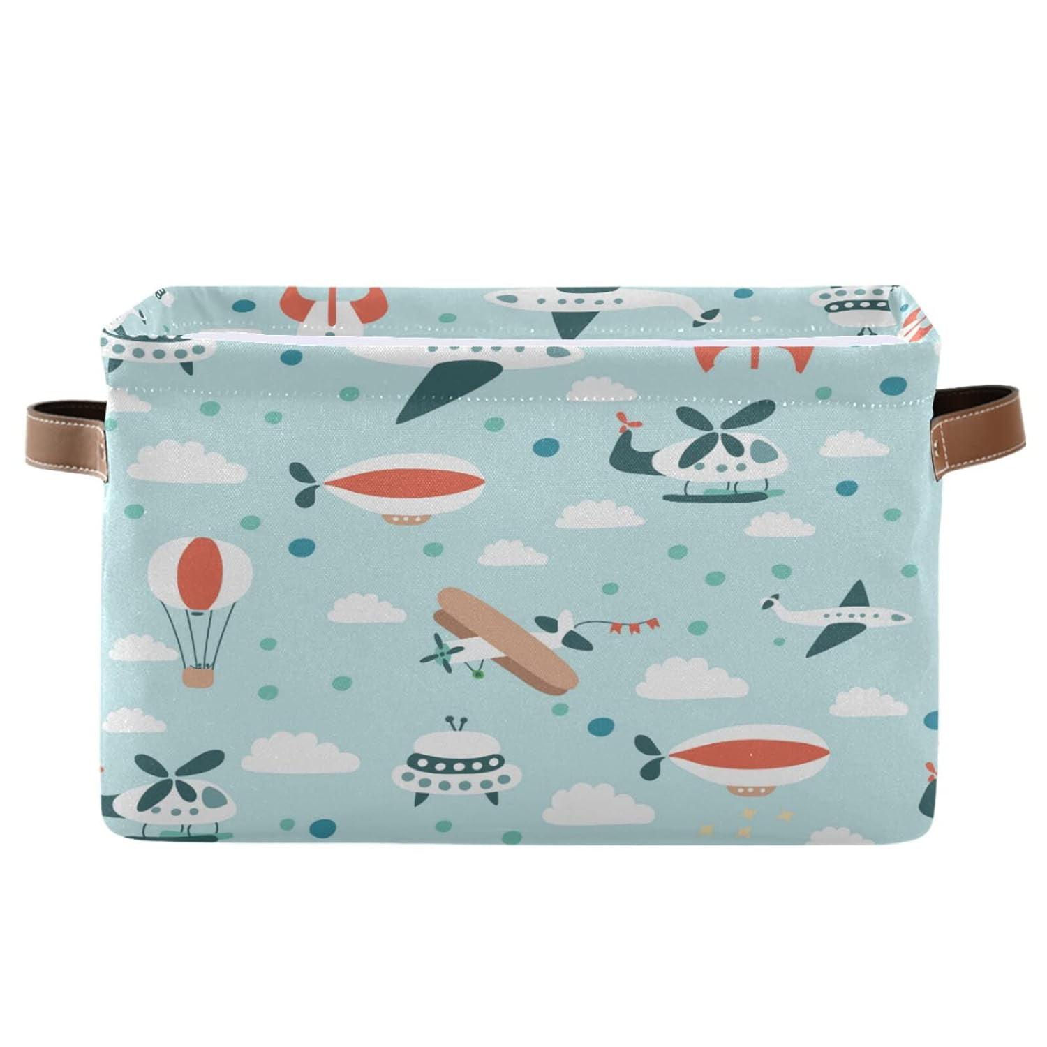 Wellsay Cute Airplane Large Storage Basket 1PCS,Collapsible Toy Storage