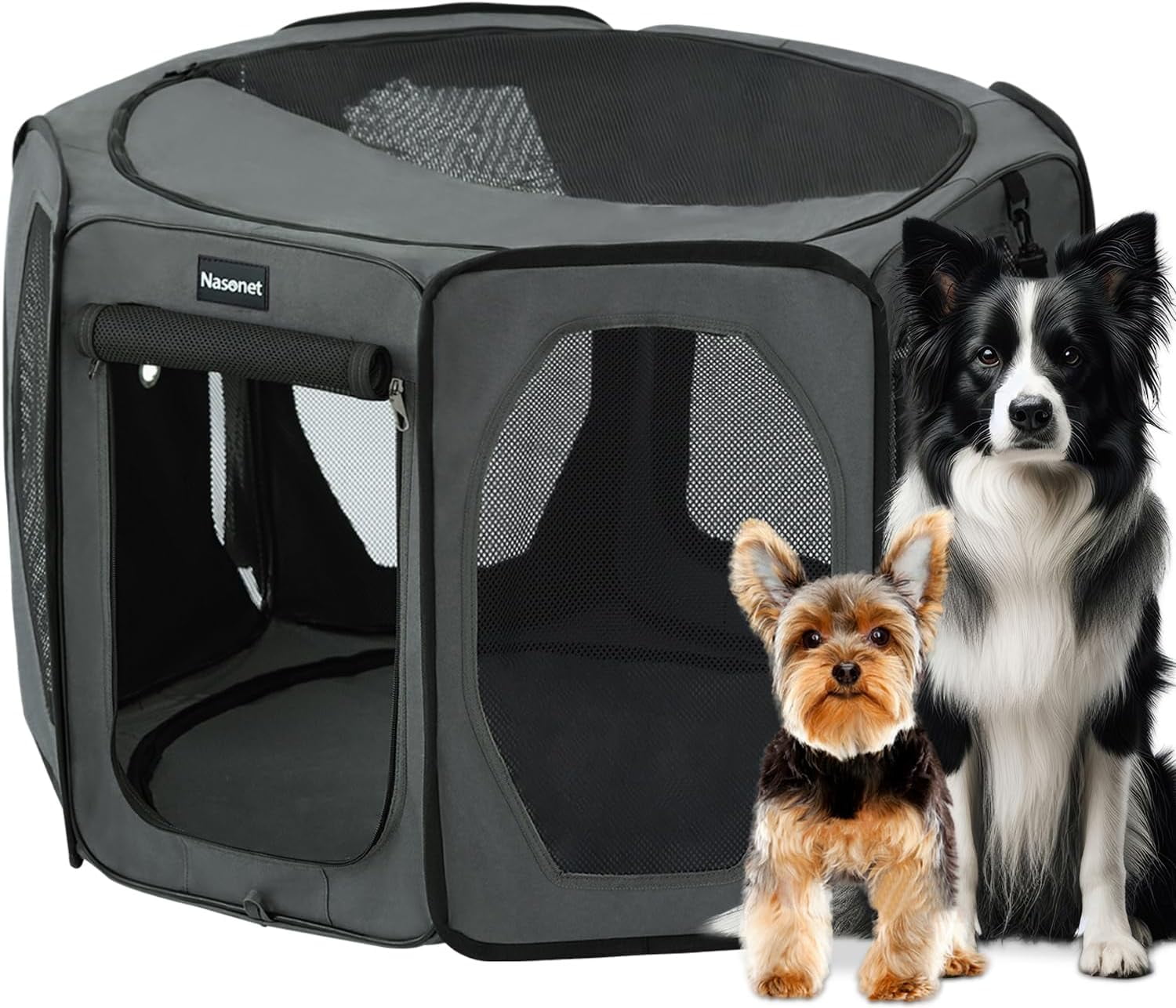 Wellsay Dog Playpen, Cat Dog Crate Portable Pet Exercise Cage Kennel ... - Dog Crate That Converts To A Dog Bed And Playpen