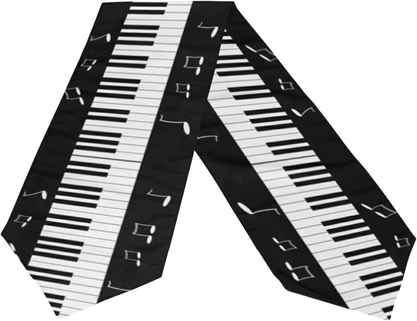 Wellsay DoubleSided Music Note Piano Keyboard Polyester Table Runner