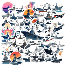 Hand - drawn Warship Theme Stickers, Waterproof Warship Theme Sticker for Water Bottle Laptop Phone Cases Planner Skateboard Luggage Helmet Party Favor Decor, Ideal for Adults Teens Teacher Rewards