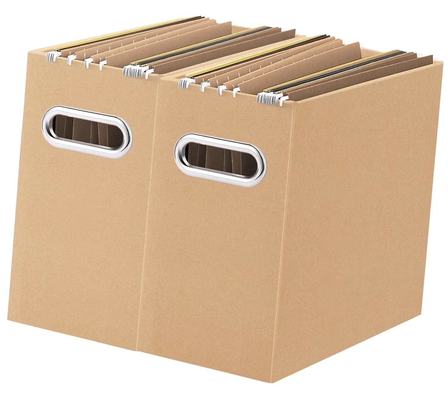 Wellsay File Organizer, 2-Pack Small Storage Containers, Cardboard File ...