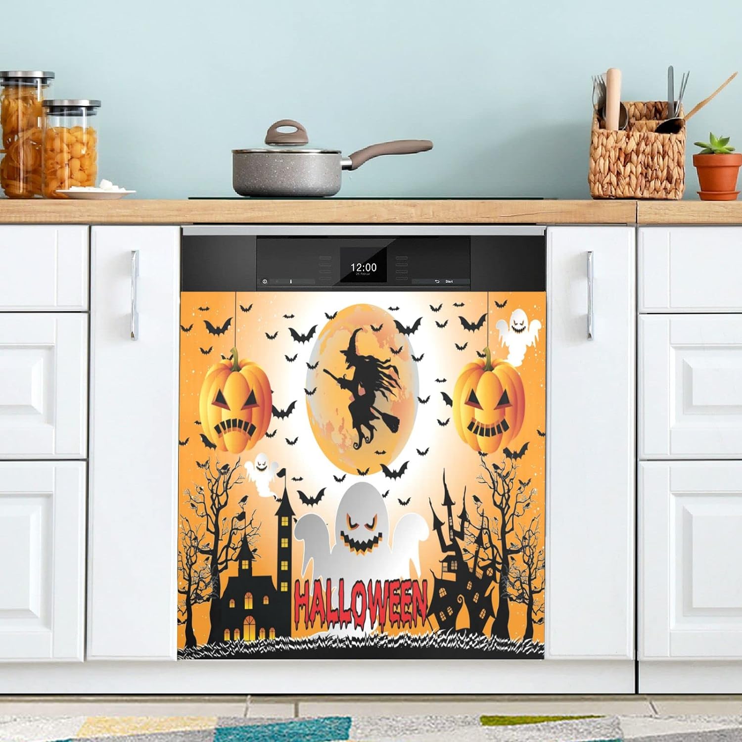 Wellsay Flower Dishwasher Cover, 23x26 Inch Reusable Dishwasher