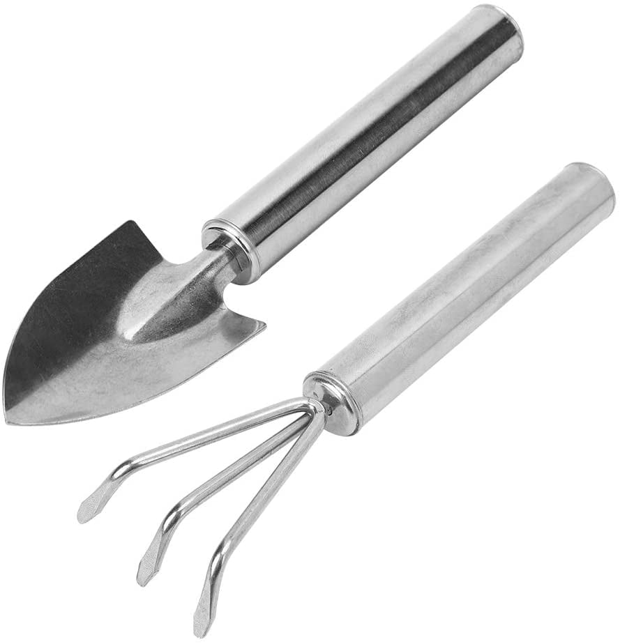 Wellsay Garden Trowel, Garden Shovel, Garden Rake, Stainless Steel Rake ...