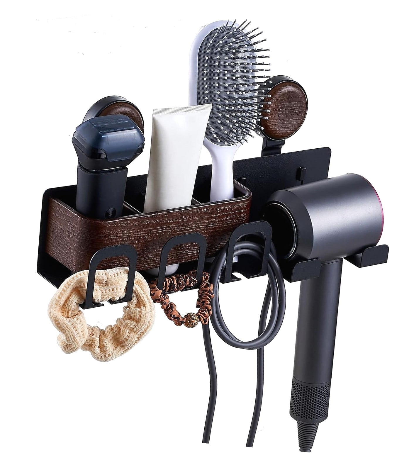 Wellsay Hair Dryer Holder Wall Mount with , No-Drill Metal Blow Dryer ...