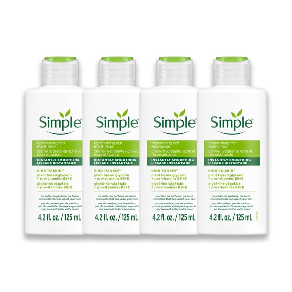 Simple Kind to Skin Replenishing Rich Moisturizer, Face Moisturizer, 4 pc