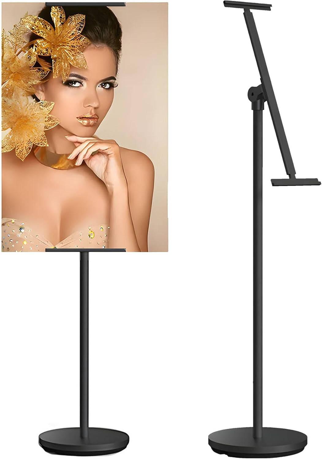 Unbranded Adjustable Metal Display Easel Stand With Chain, Tabletop Tripod Art Holder For Frames, Canvas, Signs, Black 59B1124C114