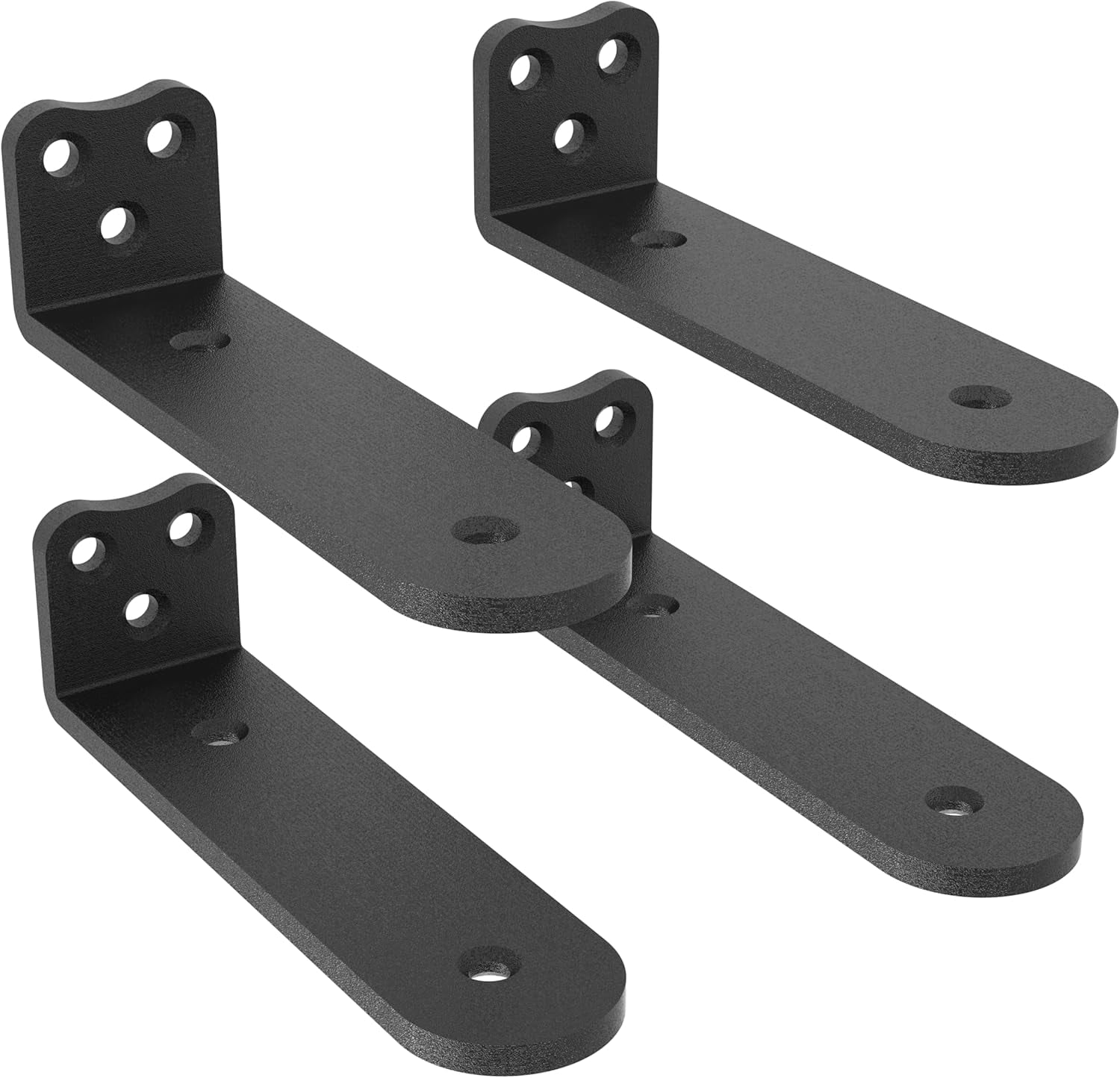 Wellsay Heavy Duty Shelf Bracket, 1/4 Inch Thick,（12 Inch -4 Pack Black ...