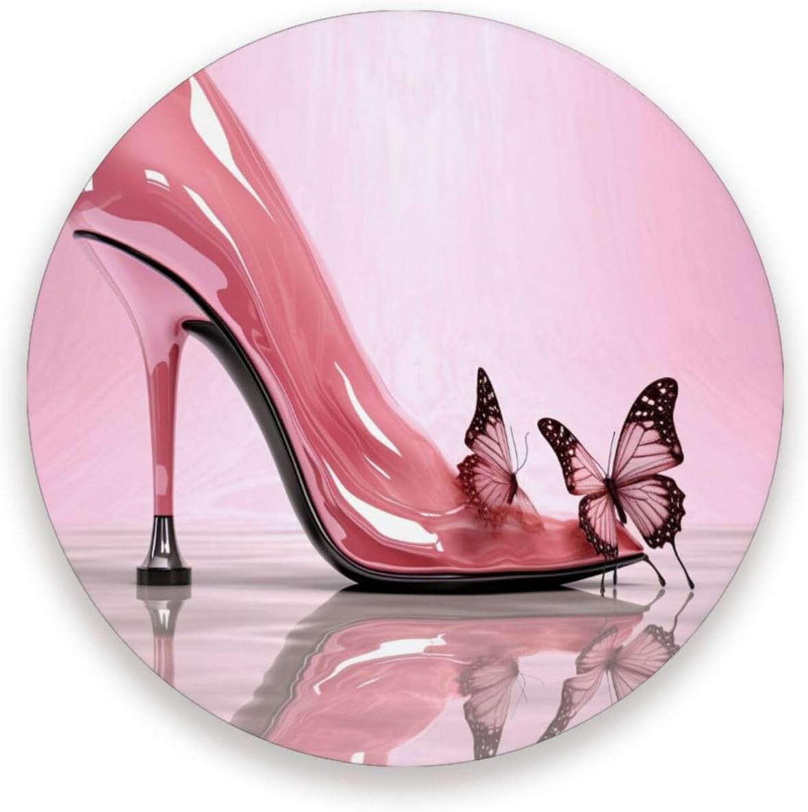Wellsay High Heels Butterfly Coasters Absorbent Moisture NonSlip Drink
