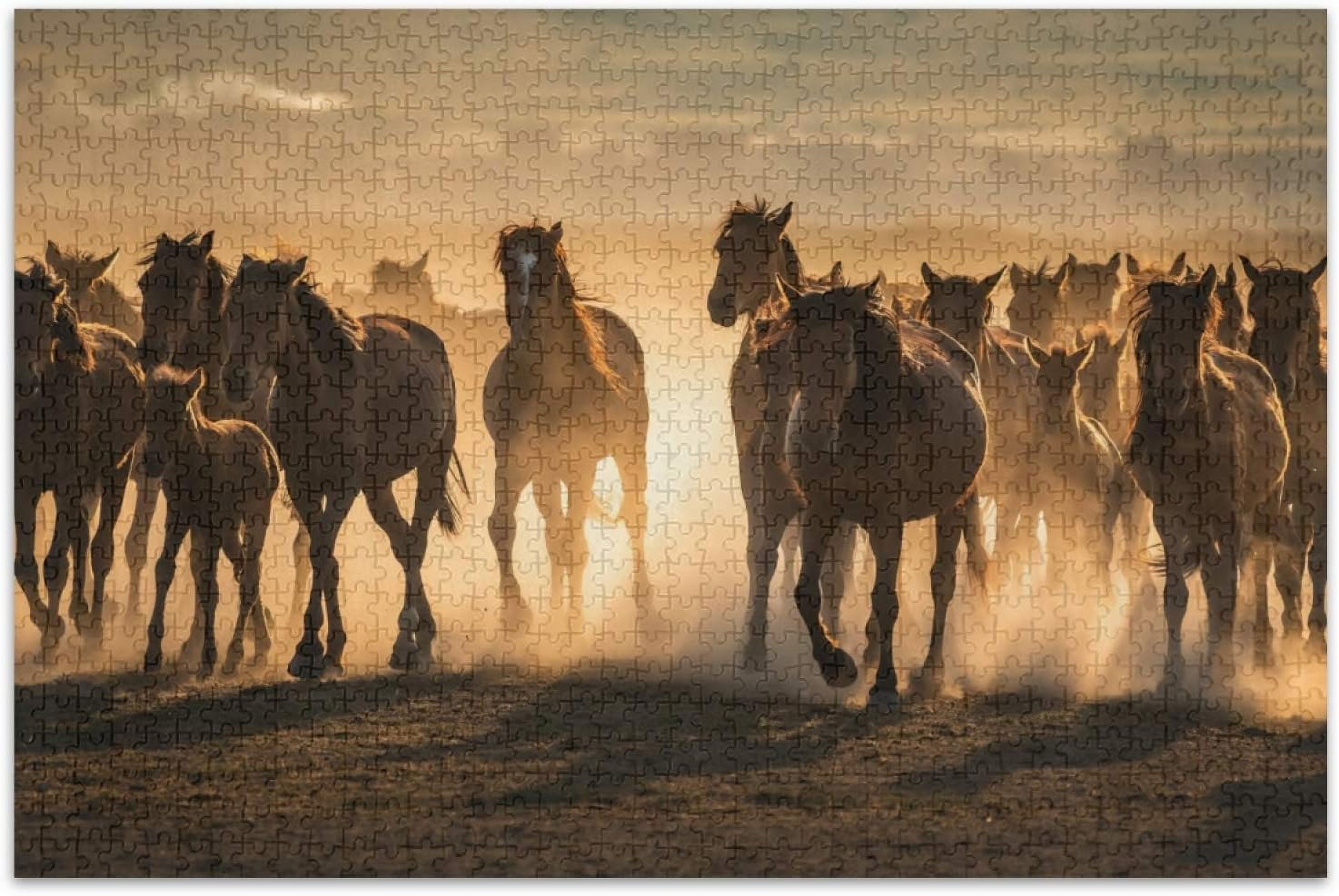 Wellsay Horse Jigsaw Puzzles 500 Pieces Paper Puzzle Artwork Family Toy ...