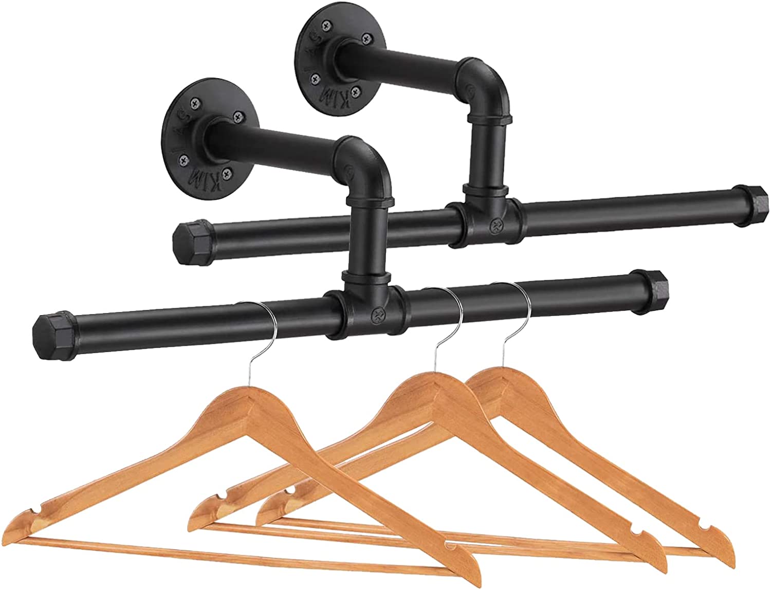 Wellsay Industrial Pipe Floating Clothing Rack Wall Mounted, Commercial ...