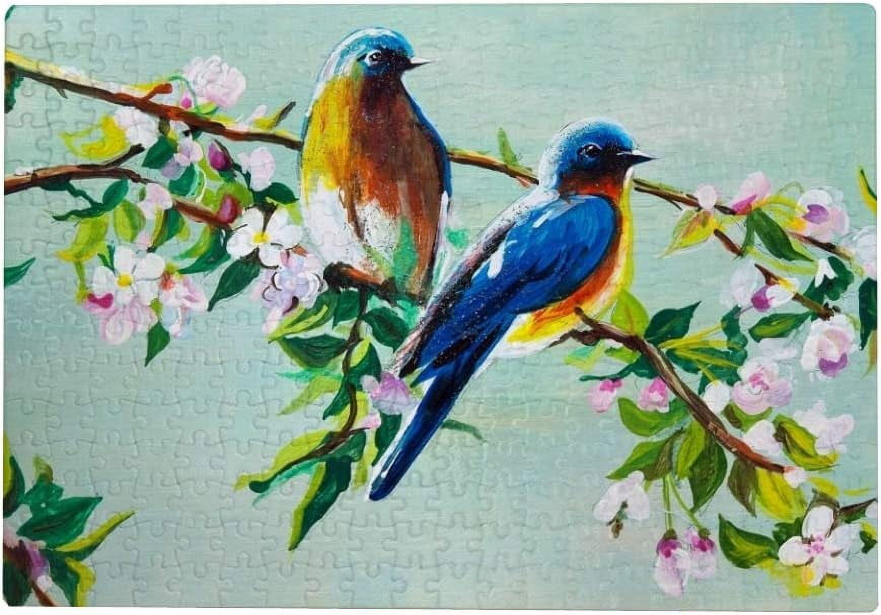Wellsay Jigsaw Puzzles Artwork Gift for Adults Teens Birds On Flower