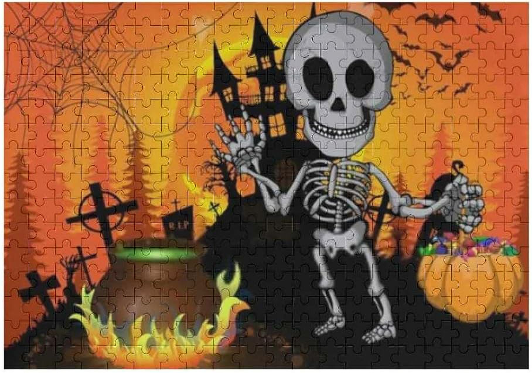 Halloween Jigsaw Puzzle 1000 Pieces – Haunted House, Ghosts, Pumpkins & Bats, Spooky Adult Puzzle