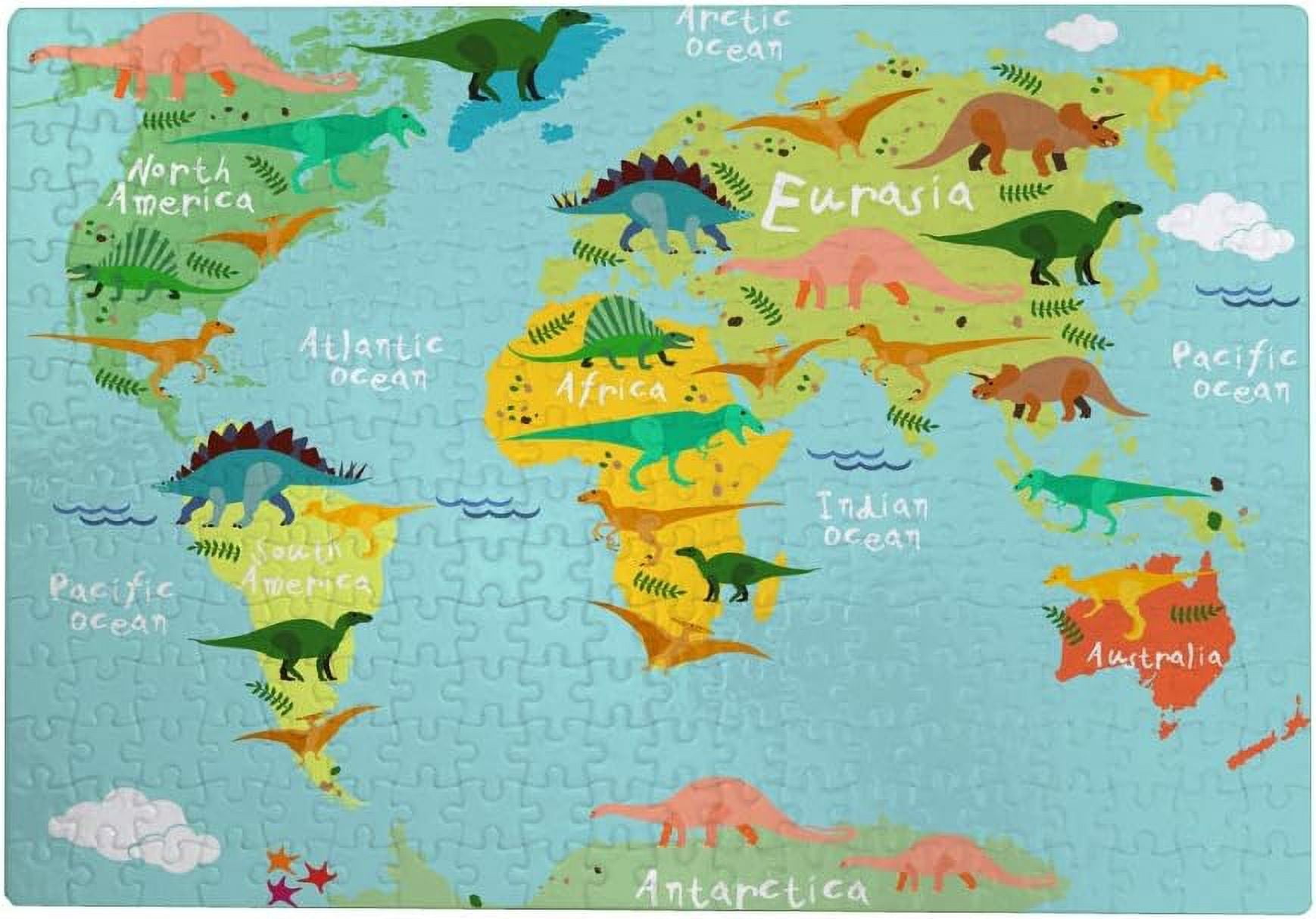 Wellsay Jigsaw Puzzles Artwork Gift for Adults Teens World Map of