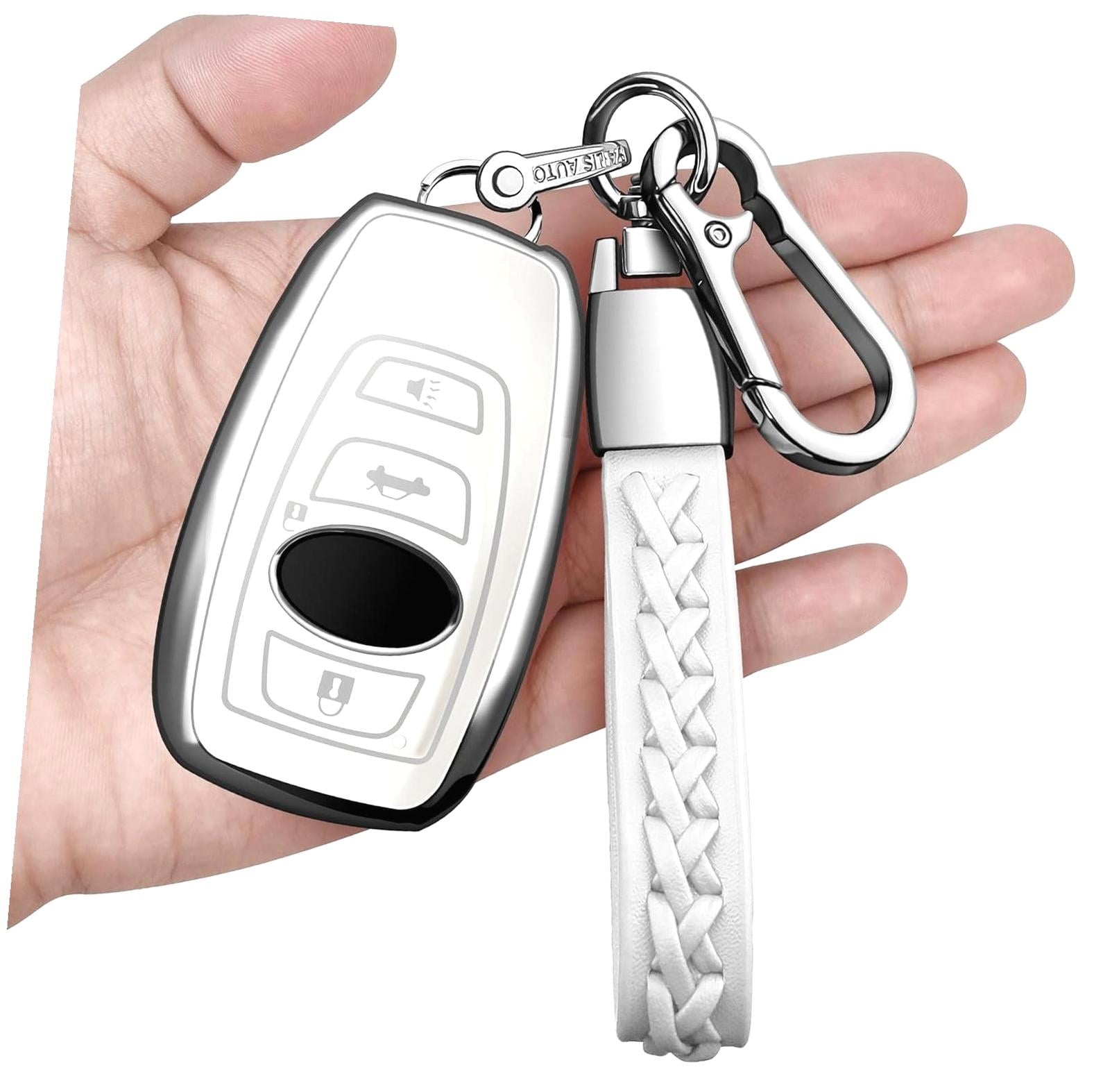 Wellsay Key Fob Protector with Leather Keyring, Soft TPU 360-Degree ...