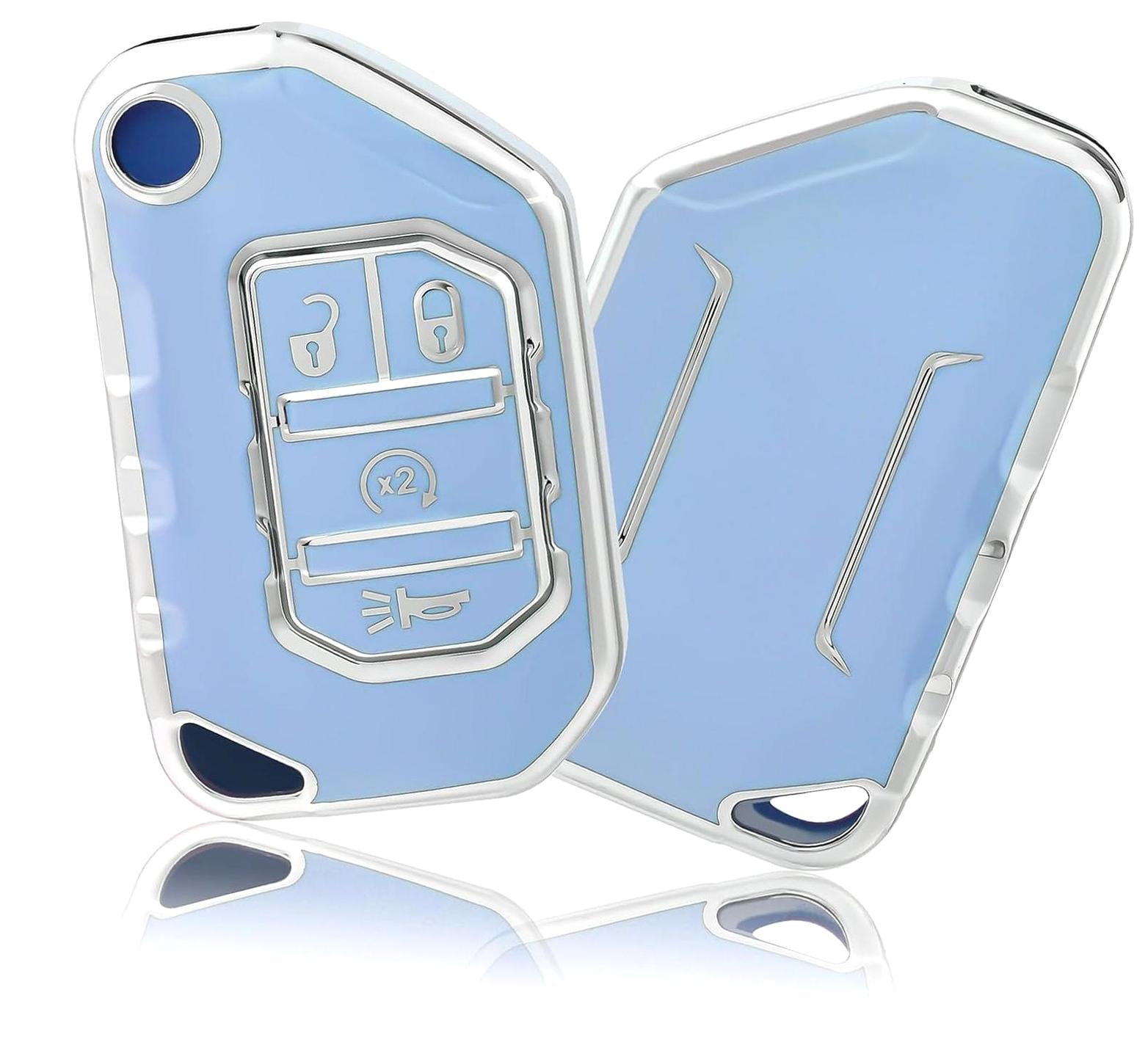 4 Button Flip Key Fob Cover Compatible With Jeep Gladiator JT Sahara Jlu 2018 2023 Fit Jeep Wrangler Jl Jlu Rubicon Accessories Leather Zinc Alloy Key She - View #11