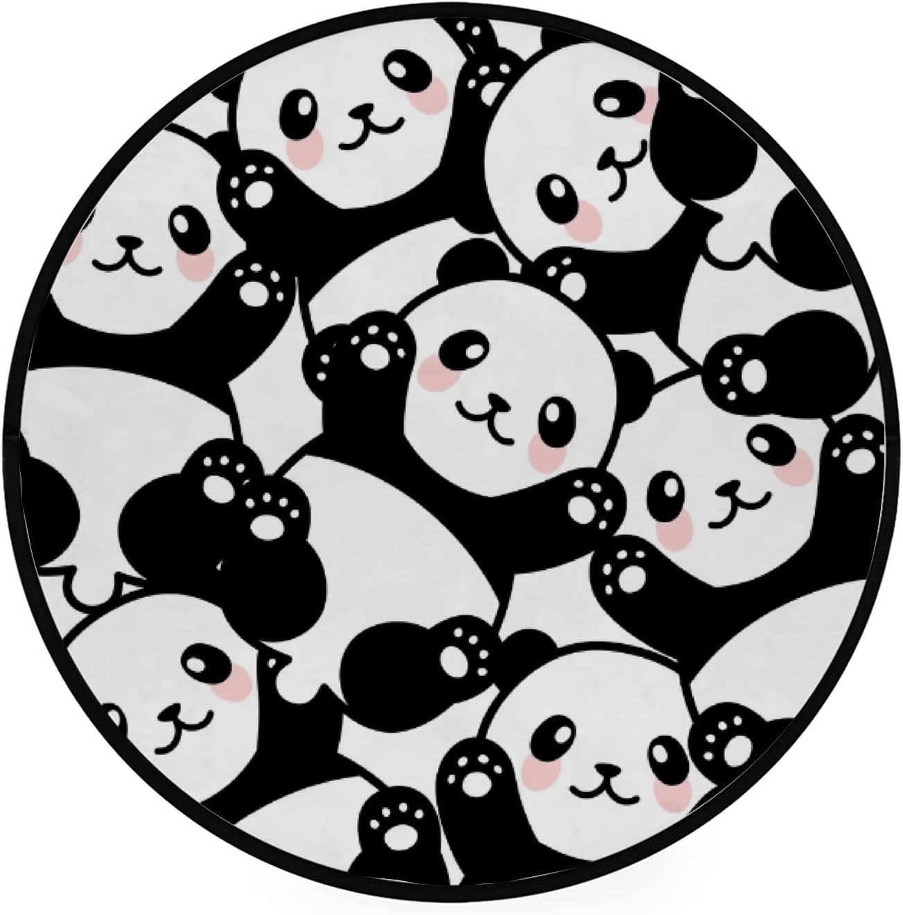 Wellsay Kids Round Nursery Area Rug Cute Pandas 4 Ft Non Skid For Wellsay Kids Round Nursery Area Rug Cute Pandas 4 Ft Non Skid For