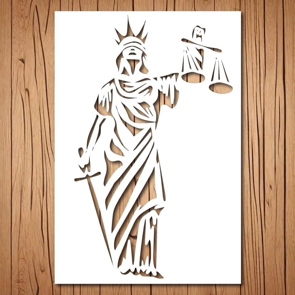 Wellsay Lady Justice Stencil Reusable Lady