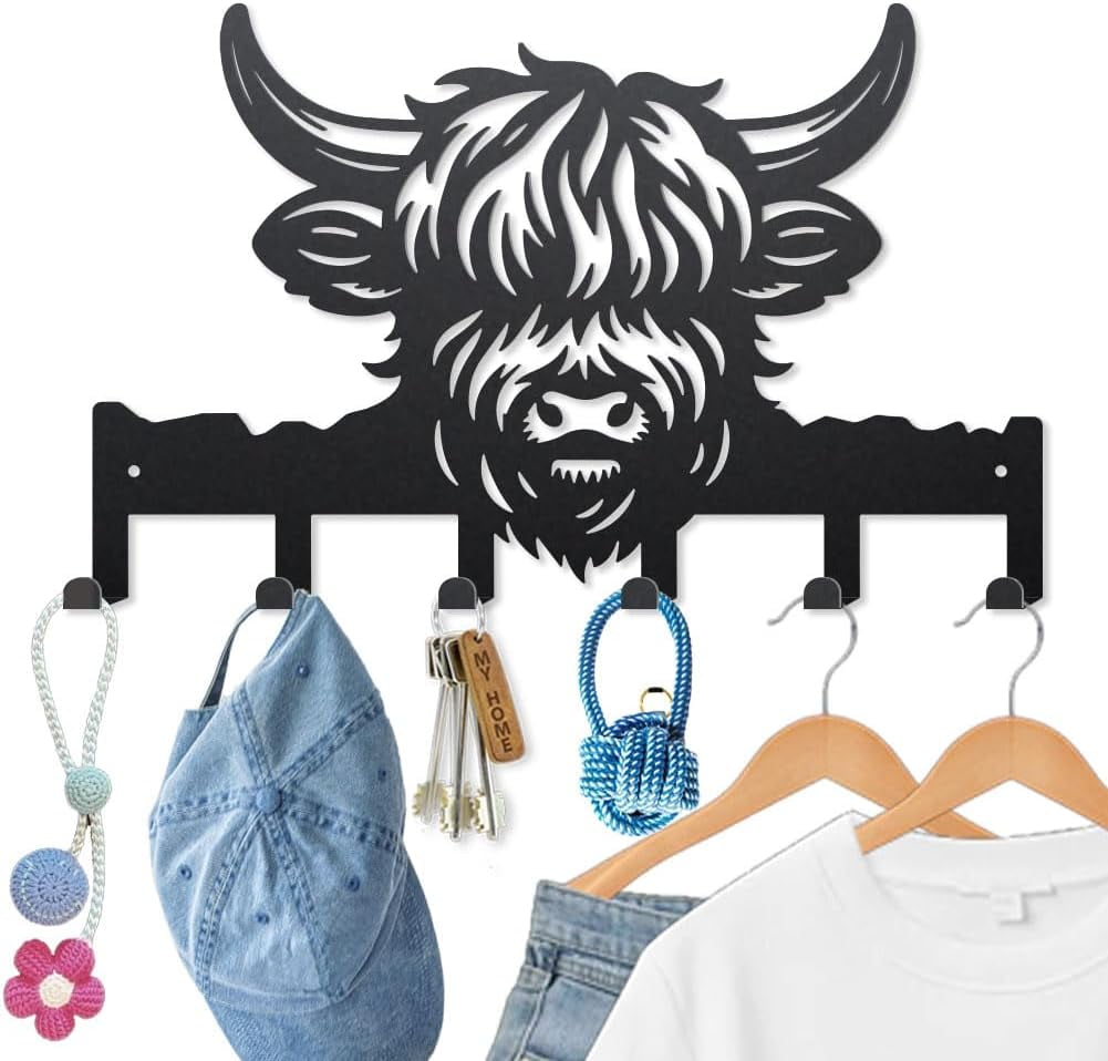 Wellsay MAOYDIY Highland tle Key Holder Wall Mount 15.7×9.8inch head ...