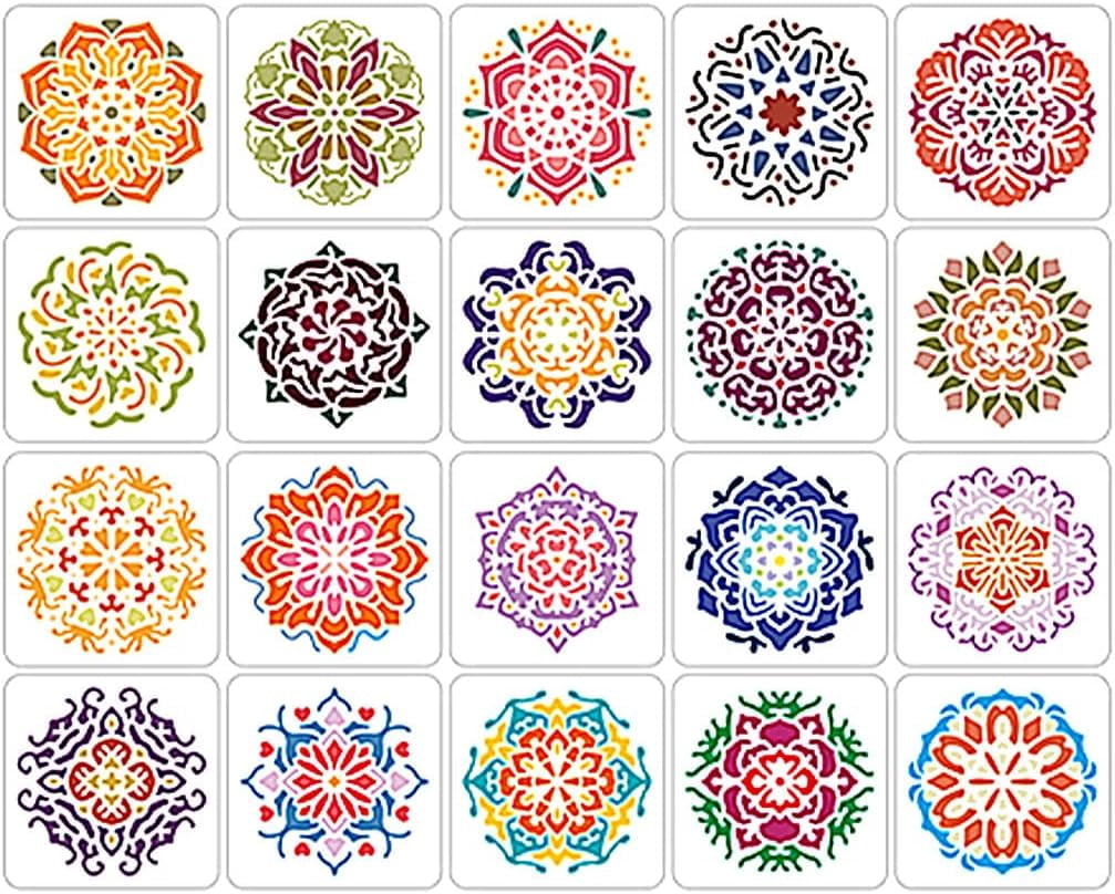 4 PCS 8x8 Inch Reusable Geometric Style Wall Stencil Tile Stencils Floor Stencils For Painting Floors Front Porch Concrete Patios Walls Tiles Wood Home Decor Art Craft P 24799031