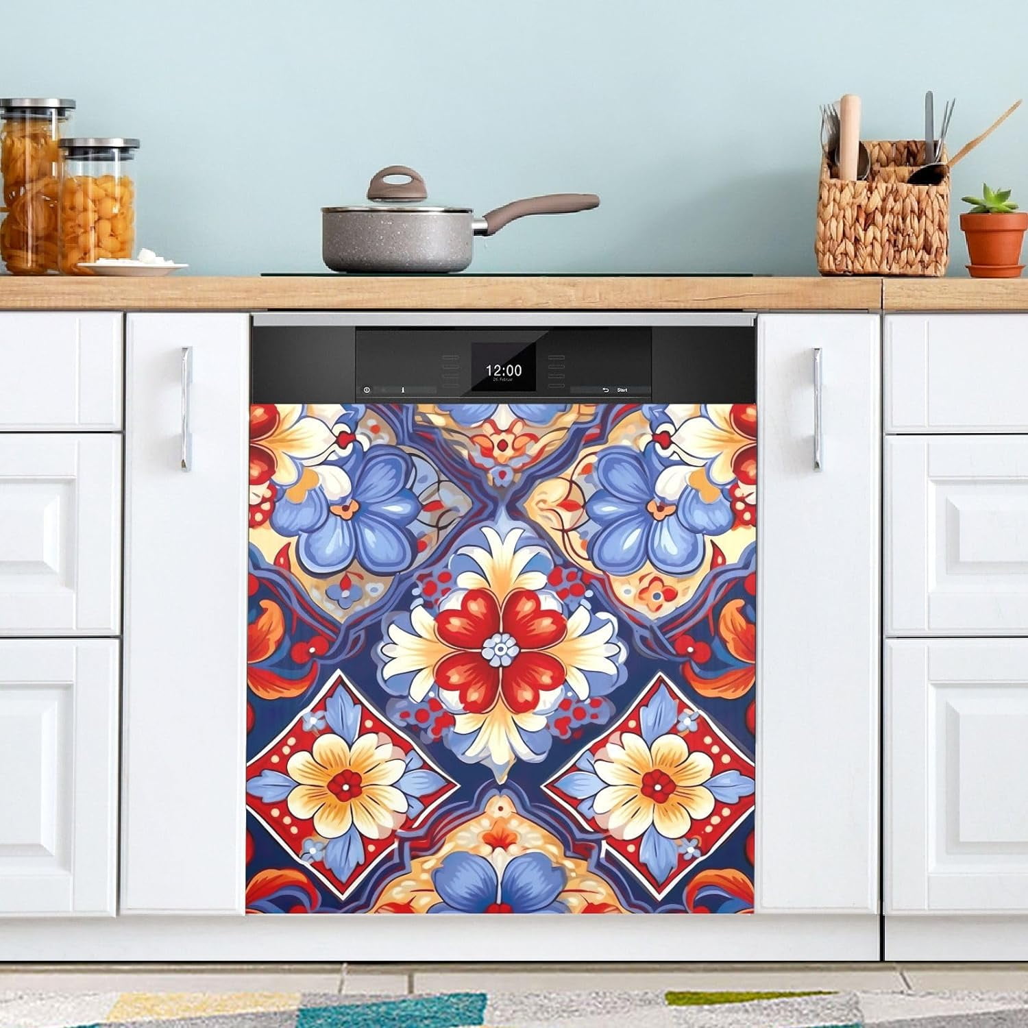Wellsay Mandala Pattern Dishwasher Cover Dishwasher Front Door