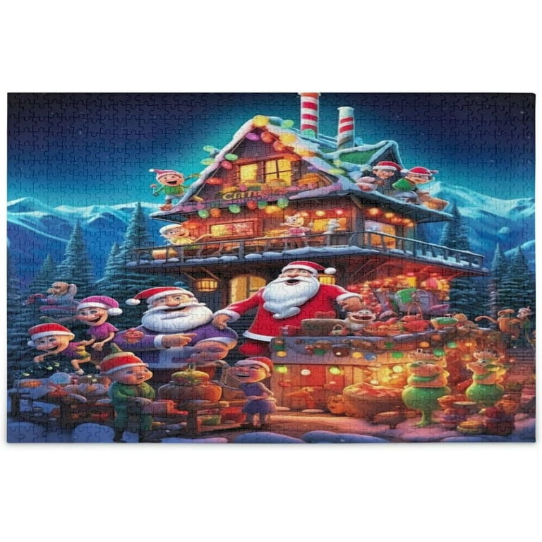 Wellsay Merry Christmas Puzzles for Adults 500pcs Adults and Kids Ntellectual Decompression Jigsaw Game for Christmas Holiday Toy Birthday Gift Walmart