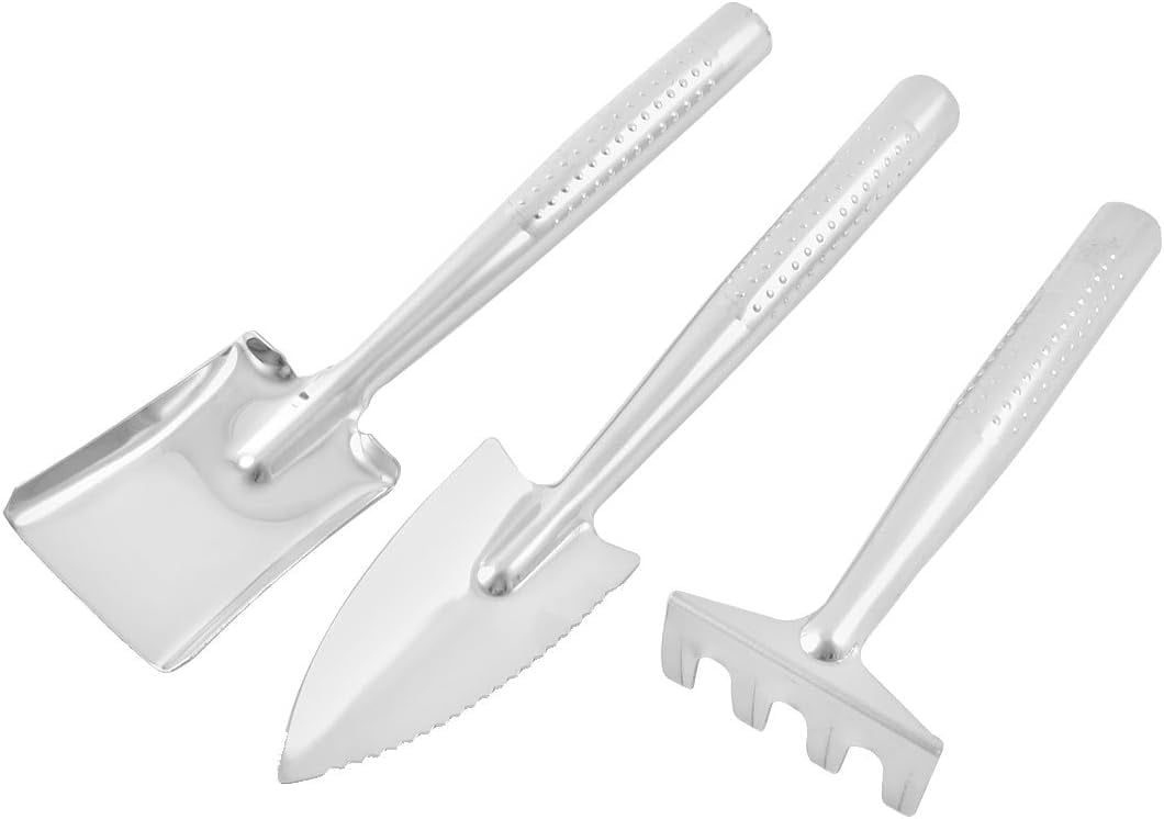 Wellsay Metal Shovel Trowel Rake Gardening Garden Tools Set 3 in 1 (id ...