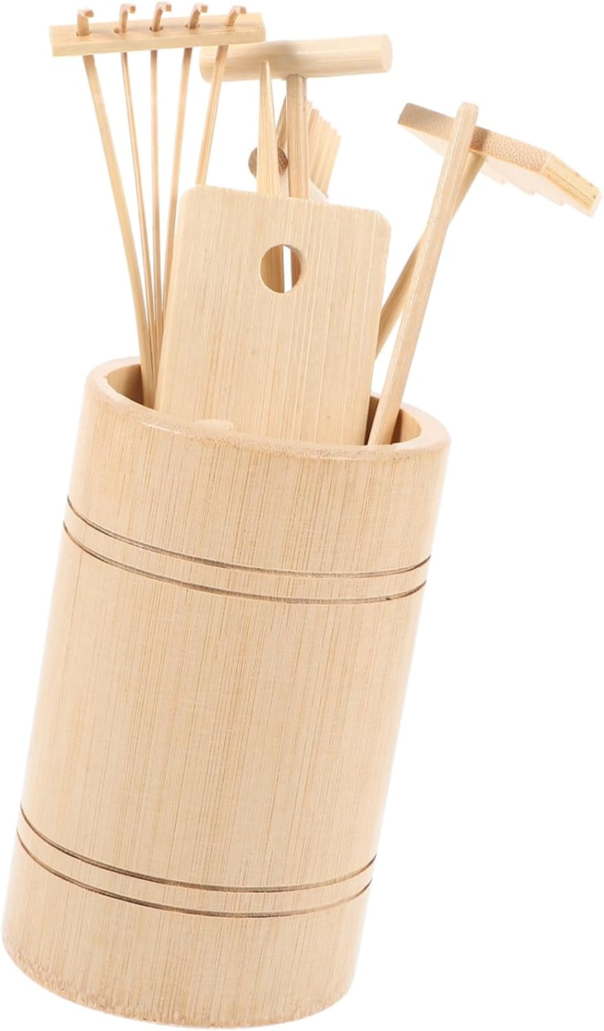 Wellsay Mini Zen Garden Rake Tool 7pc Set for Small Zen Meditation ...