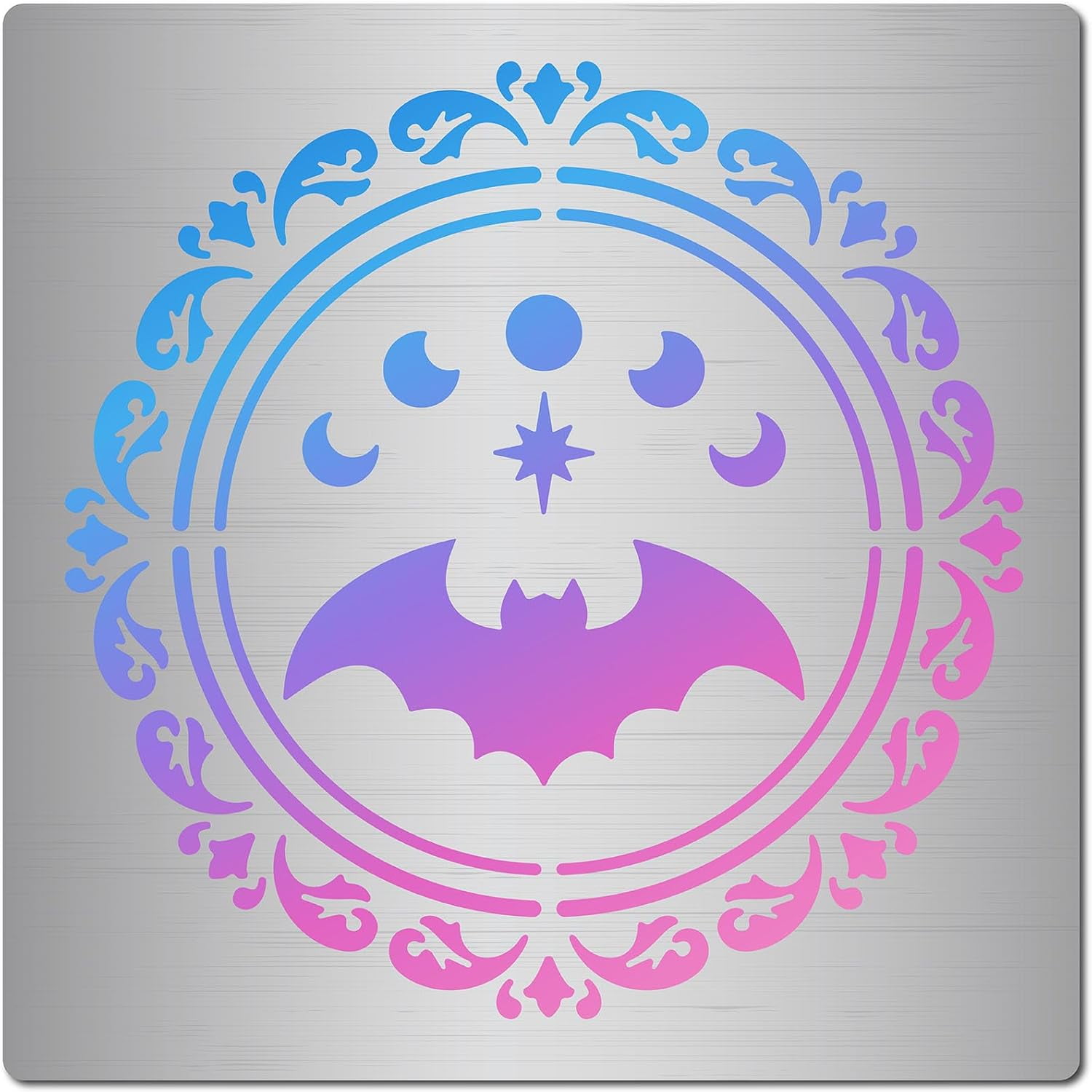 Wellsay Moon Phase Bat Metal Stencil Stainless Steel Drawing Template ...