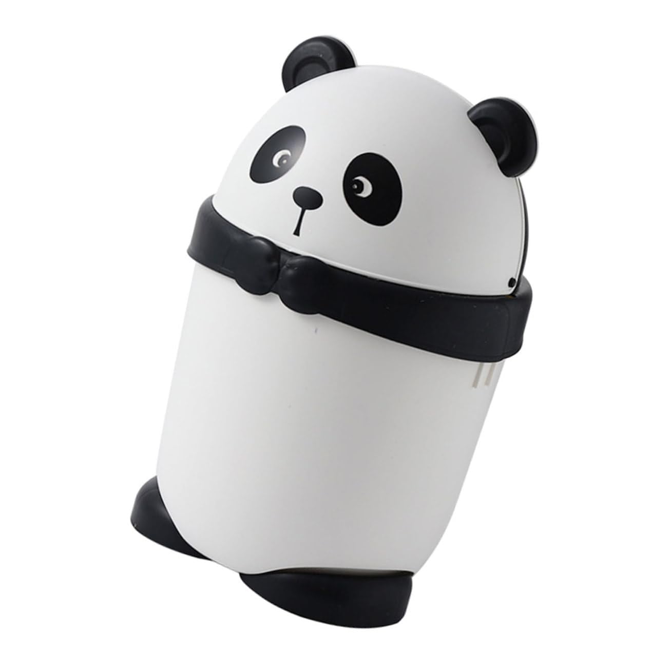 Wellsay Panda Trash Can Lid Desk Waste Bin Plastic Kawaii Design Easy ...