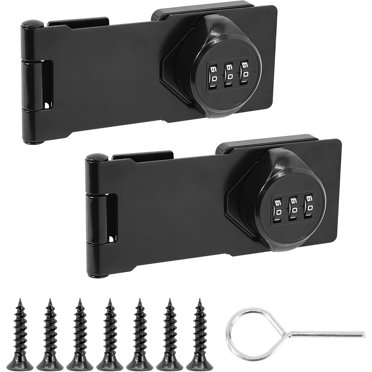 Barn Door Lock With Key Cabinet Door Lock - 3-Digit Password Rotary Hasp Lock For Cabinet Doors With Combination - Cupboard Locks Shed Door Lock Closet Door Lock For Double Garden Gate