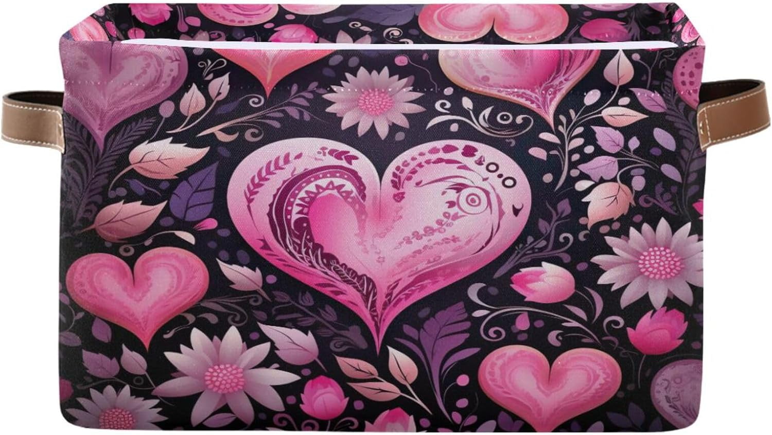 Essme Rectangular Pink Basket Gift Storage Box,Heart Storage