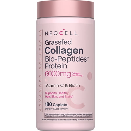 NeoCell Super Collagen C with Biotin Caplets for Skin Health, 180 Count