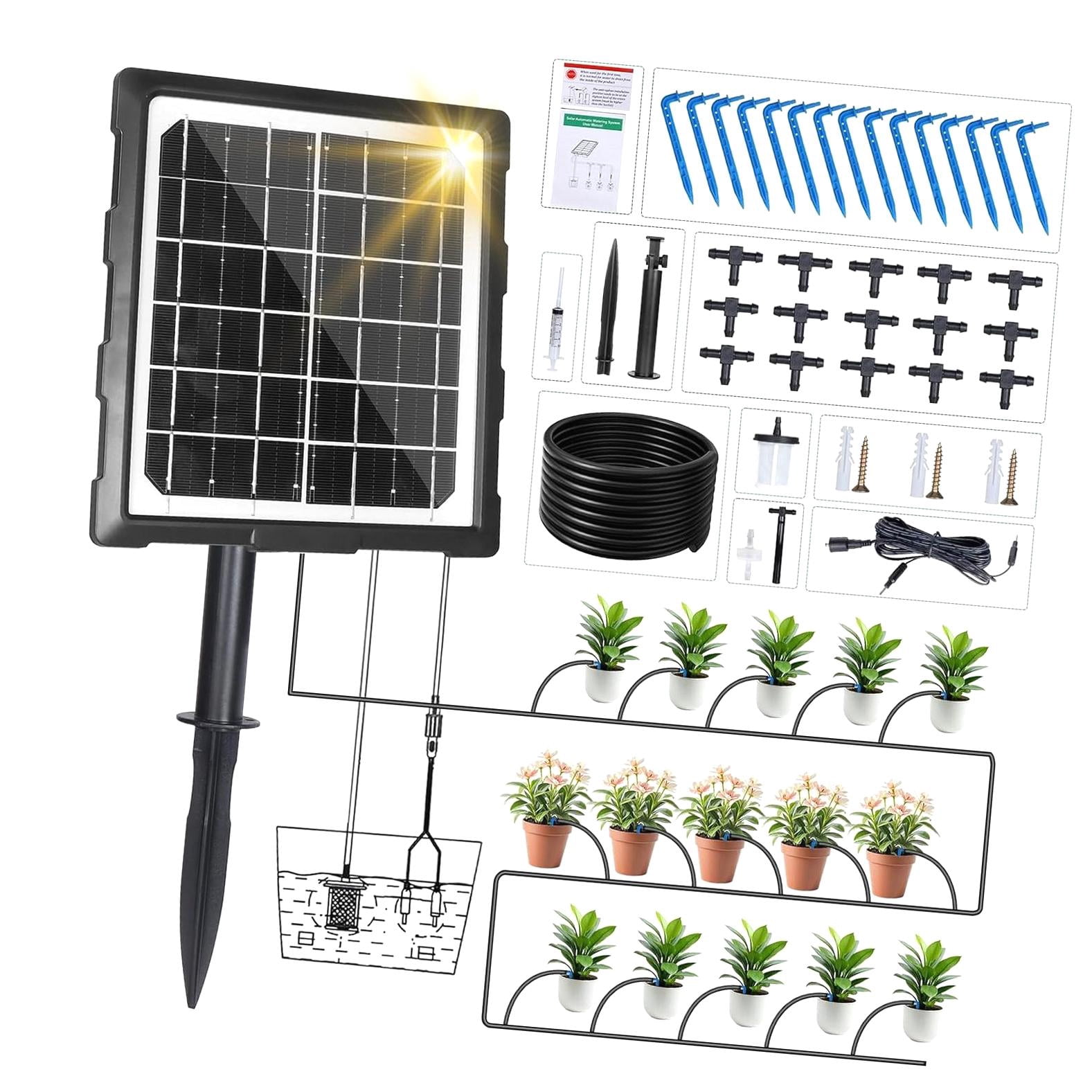 Wellsay RDDSIVS Solar Smart Drip Irrigation Kit System - DIY Automatic ...