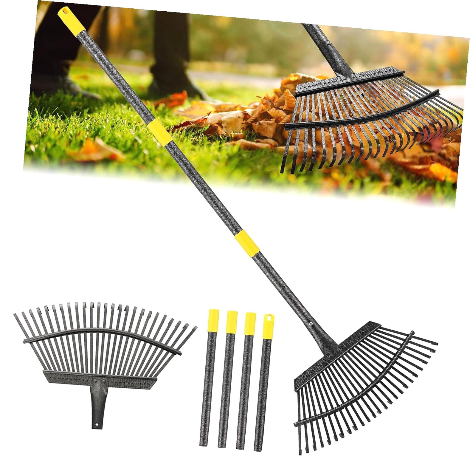 Wellsay Rake, a Garden Rake for Leaves, features a Metal Leaf Rake with ...