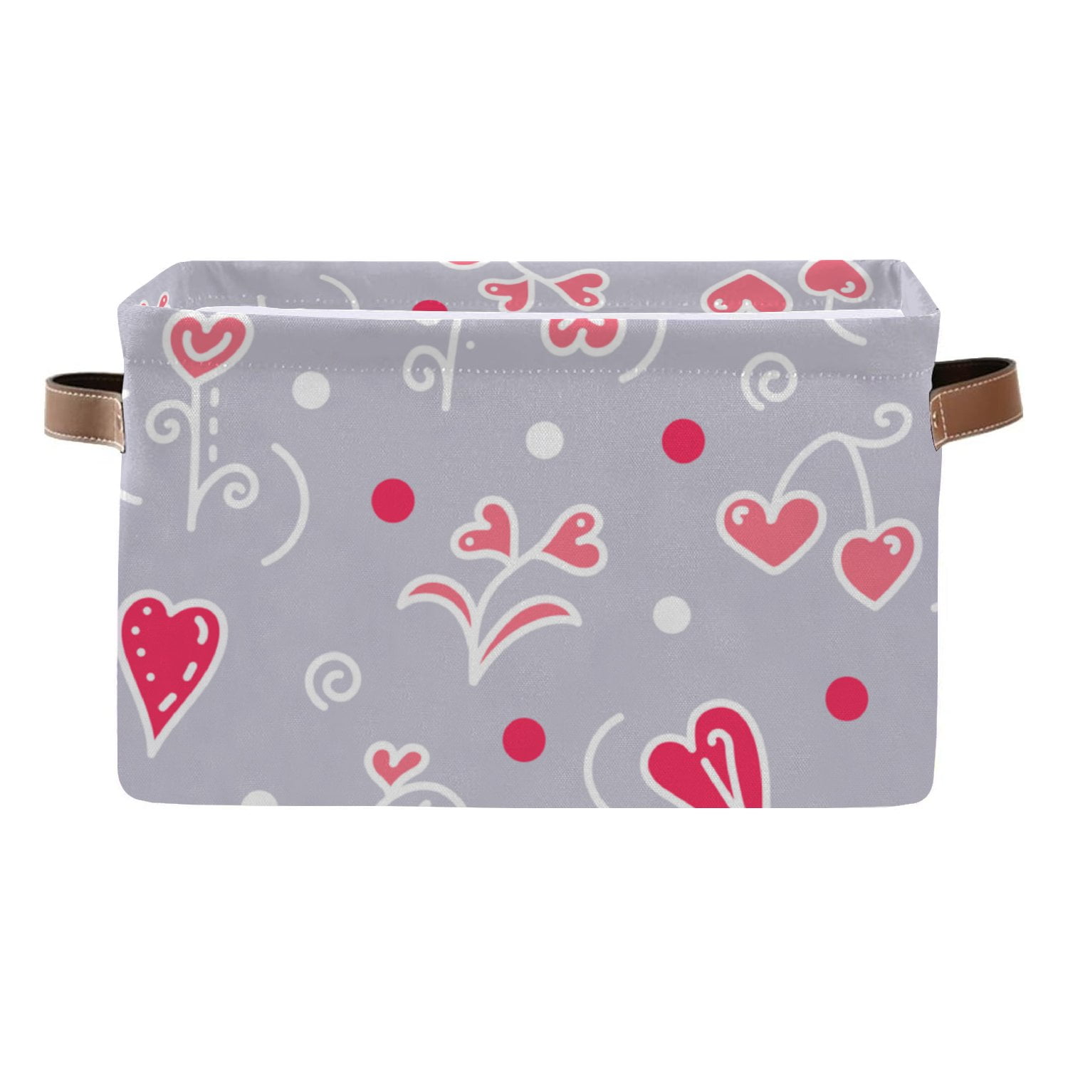 Wellsay Rectangle Storage Bin Flowers Hearts Romantic Hand Drawn