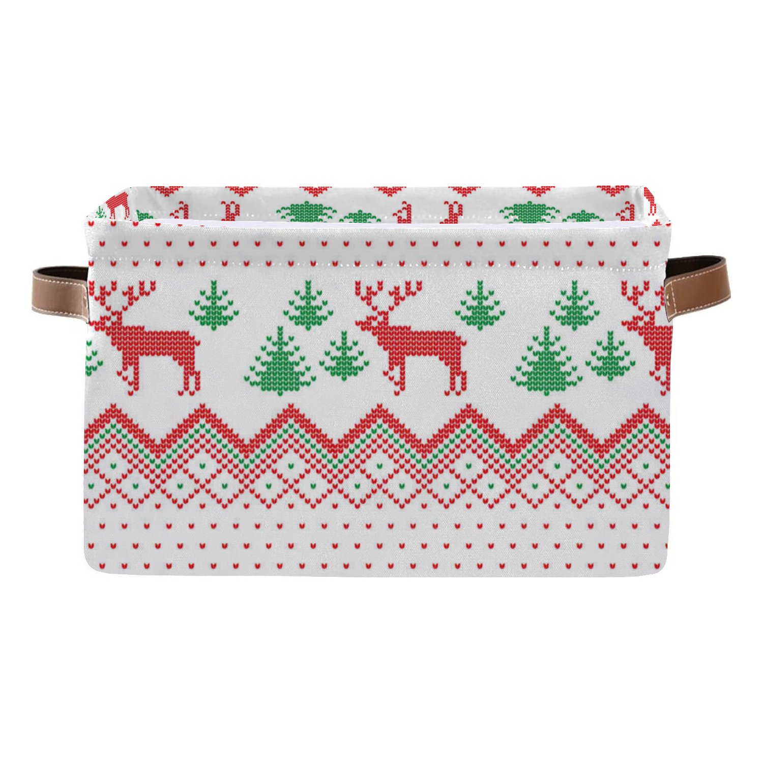 Wellsay Rectangle Storage Bin, Red Deer 15x11x9.5in Collapsible