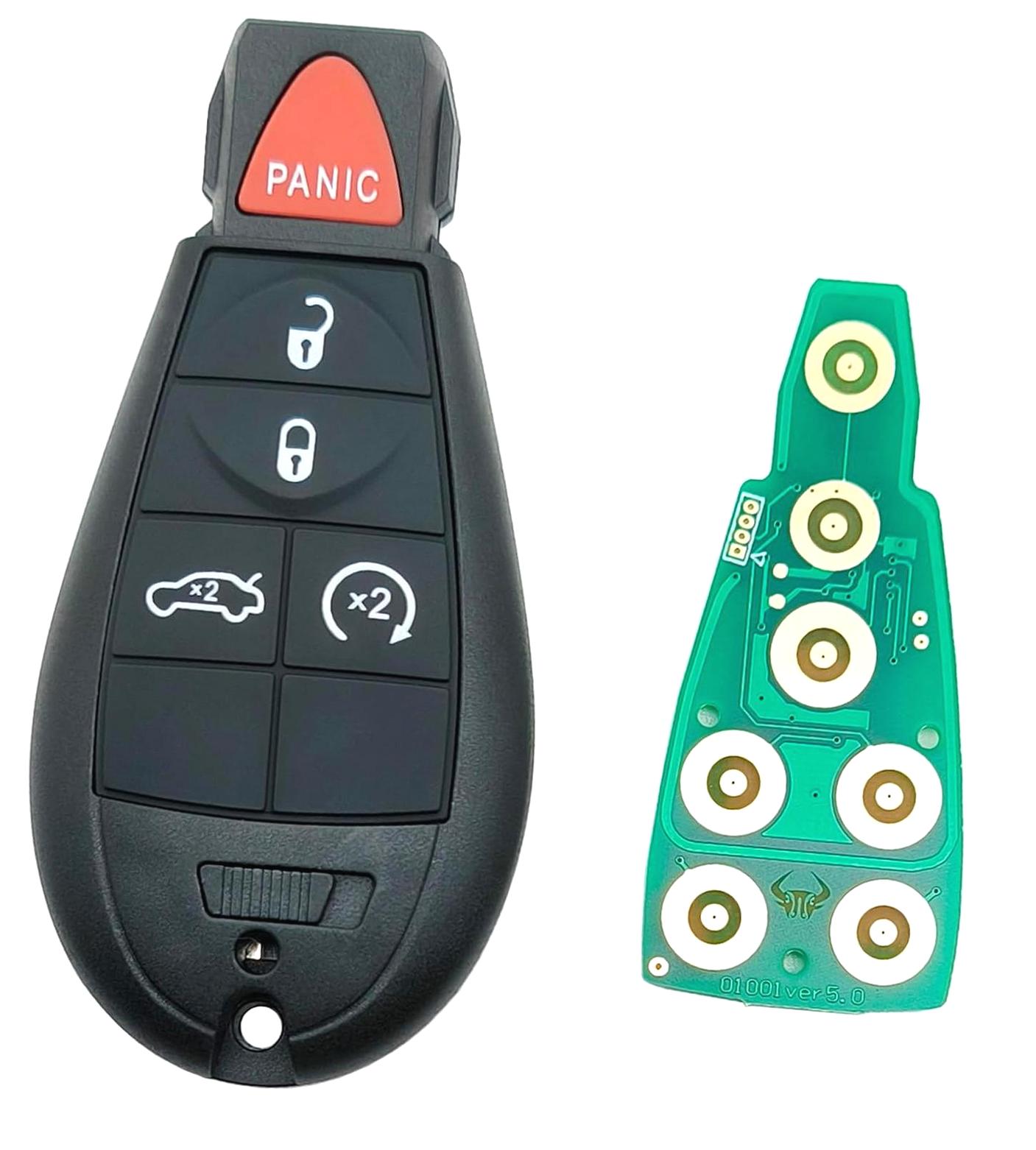Replacement Car Key Fob For Dodge Chrysler Jeep (2008-2016 Models) – 2-Button Remote With ABS Plastic, Fits Grand Caravan, Durango, RAM & More – FCC IYZ-C01C