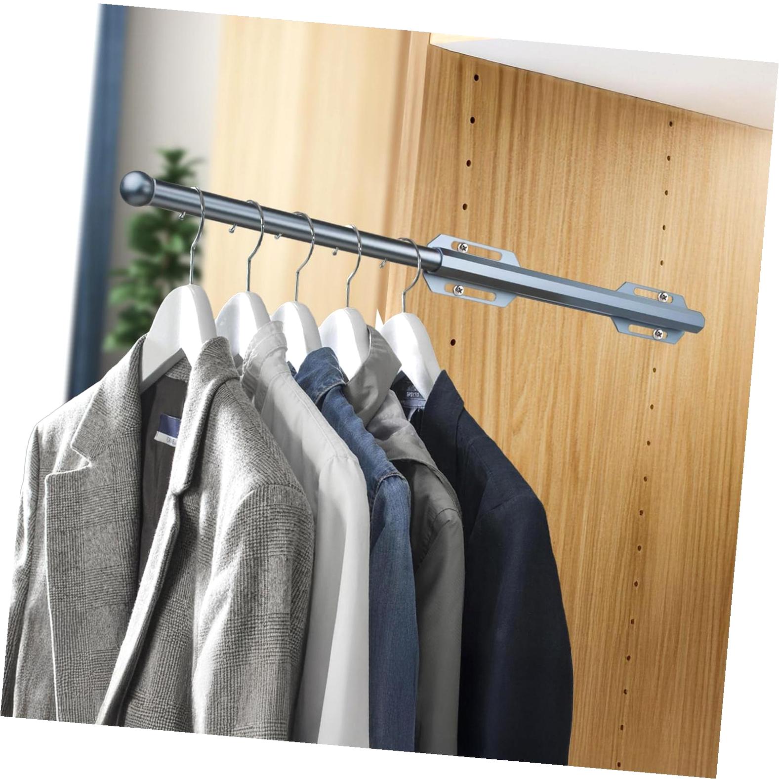 Retractable Racking Rods Wellsay Retractable Valet Rod for Closet, 12