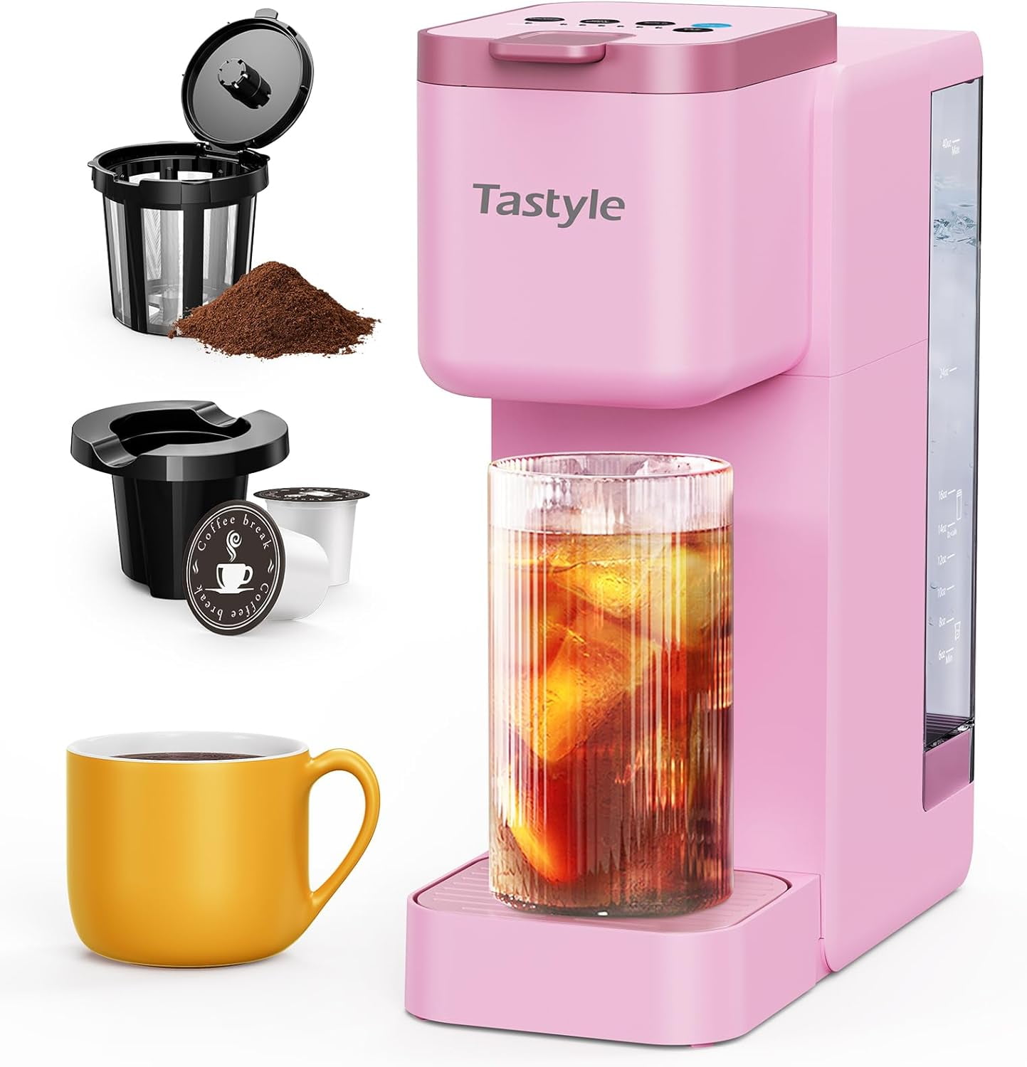 Wellsay Single Serve Hot & Iced Coffee Maker with Strong Brew, 40oz ...