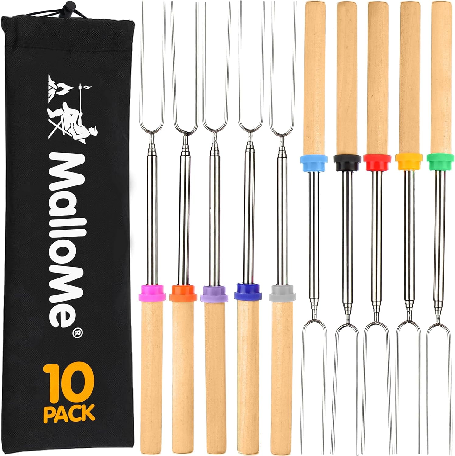 15 Teleskopierbare Bratstäbchen Aus Edelstahl – Für Marshmallows, Würstchen & Camping – 81,3 Cm